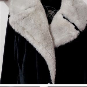 Glenoit Faux Fur Coat Long Black Gray